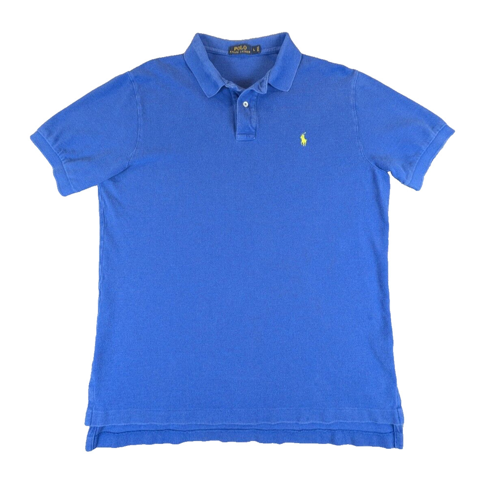 Polo by Ralph Lauren Polo Shirt Large Men's Blue Short Sleeve 100% Cotton Casual
